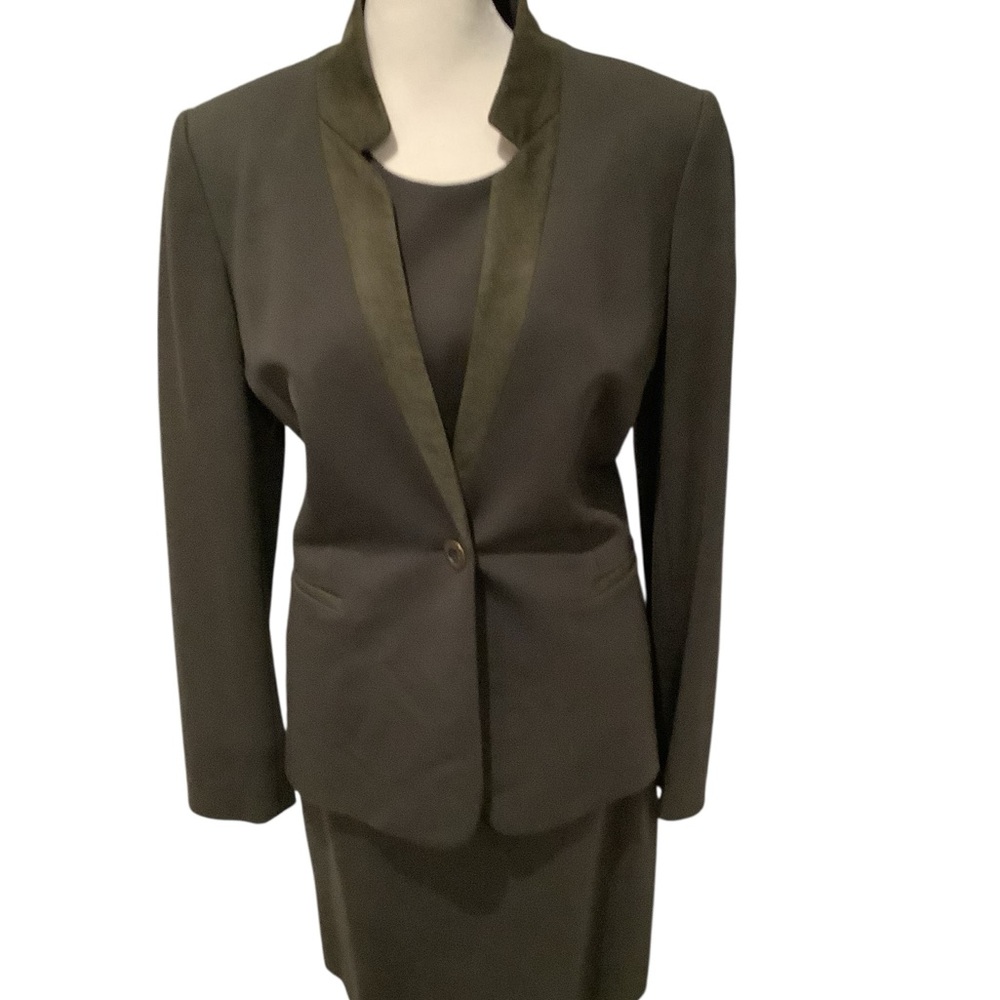 ANTONIO MELANI Olive Green Two Piece Suit Set